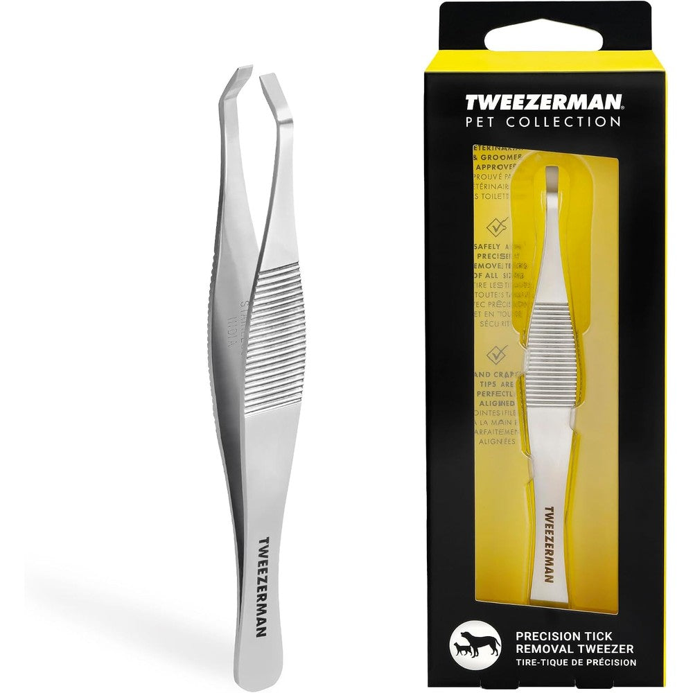 Tweezerman Pet Tick Removal Tweezer, Professional Grade Stainless Steel Tick Removal Tool For Dogs And Cats
