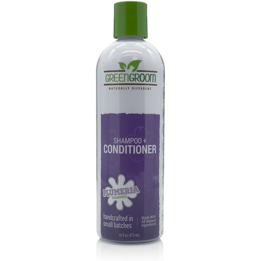 Green Groom Shampoo Plus Conditioner 16 Ounce front view premium pet wash