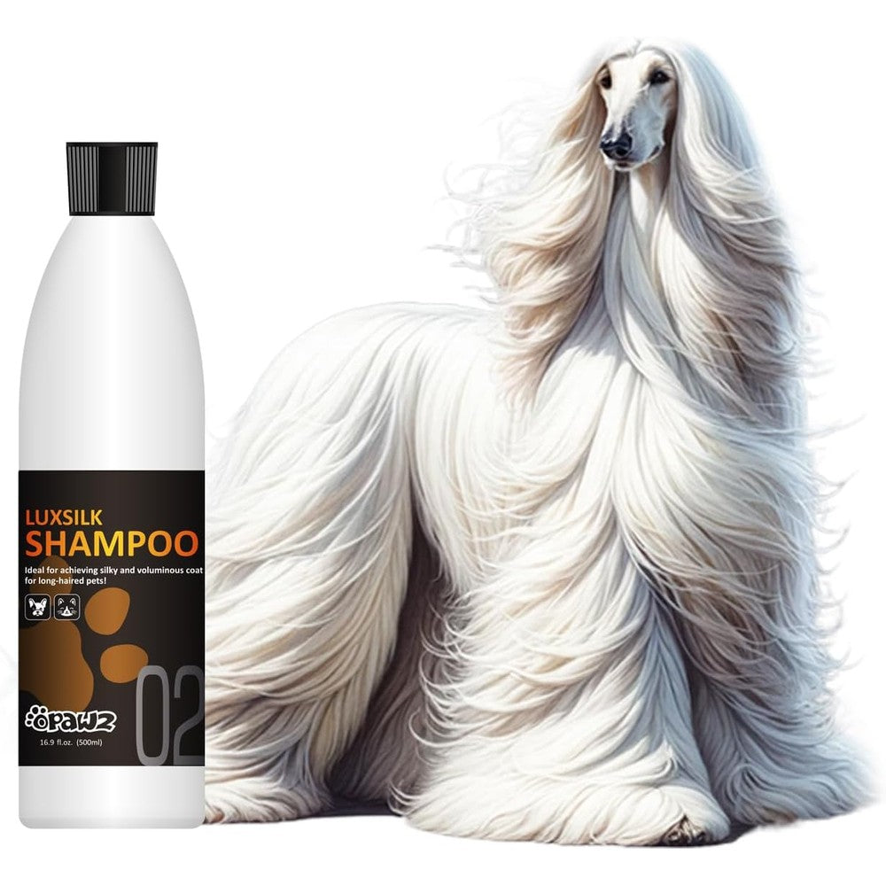 Opawz 02 LuxSilk Dog Shampoo and Conditioner front bottle view showing 500ml packaging.