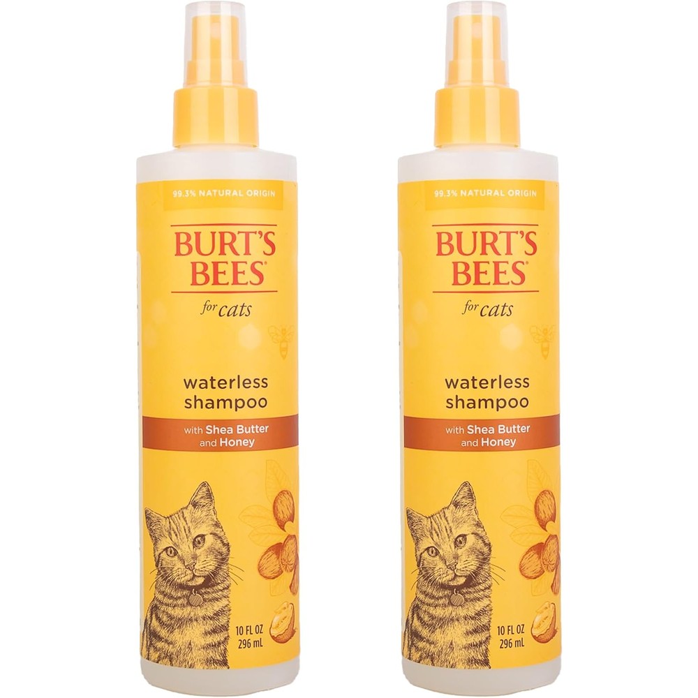 Burt's Bees For Pets Waterless Cat Shampoo Spray front view pack of two