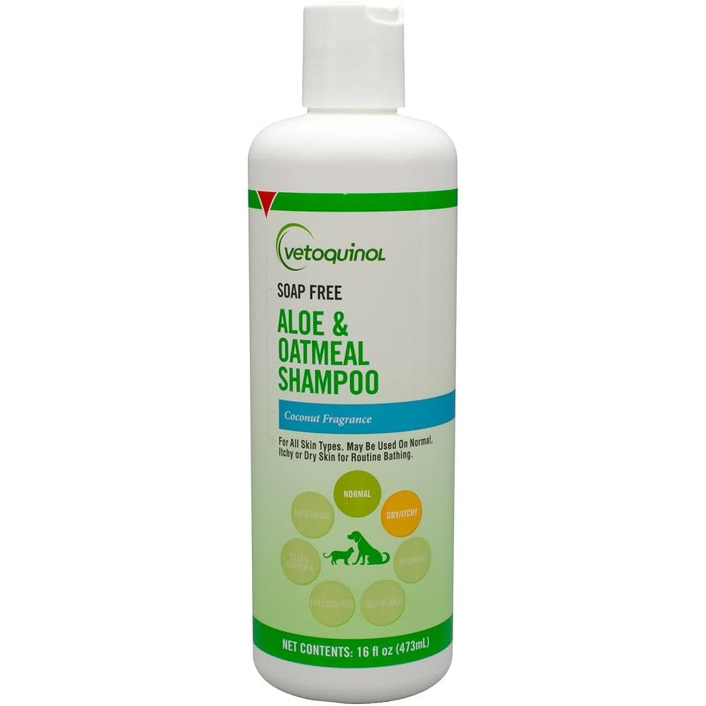 Vetoquinol Aloe and Oatmeal Shampoo front bottle view authentic USA import