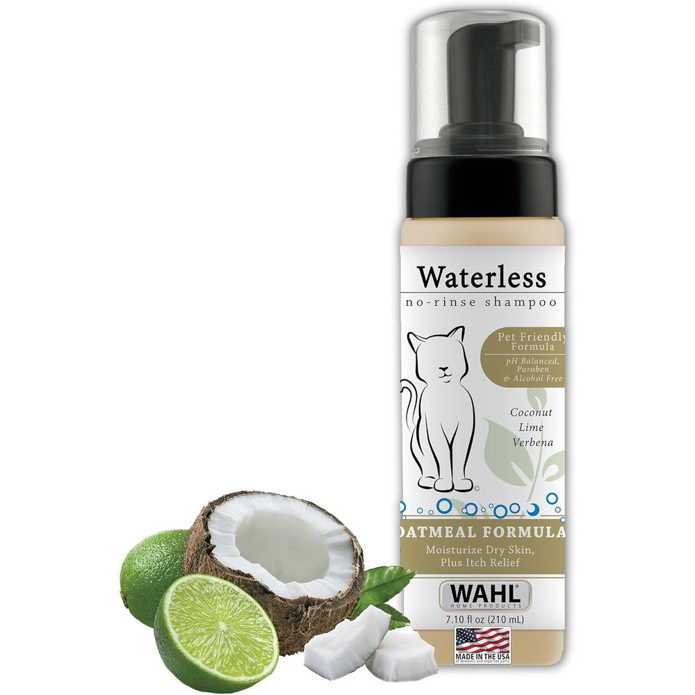 Wahl USA waterless cat shampoo front bottle view for quick waterless pet grooming.
