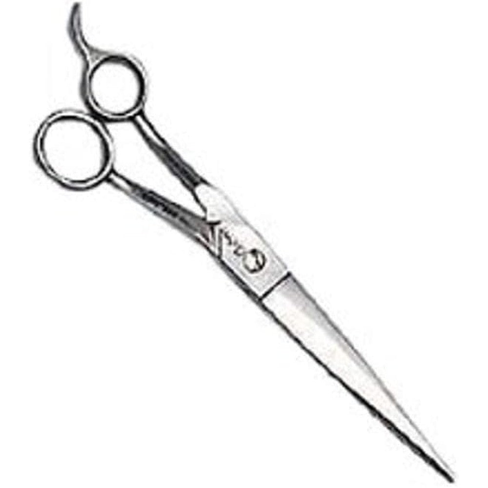 Geib Gator 7.5-inch stainless steel bent shank straight pet grooming shear side profile