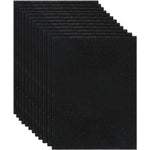 AULKZIOV cat litter box charcoal filters twelve pack front view showing premium black activated carbon pads.