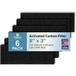 Fresh Headquarters Activated Charcoal Cat Litter Box Filter front view pack of six.