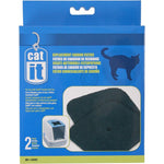 Catit Carbon Replacement Filter For Large Breeds front view pack of two authentic imported cat litter box odor control pads.