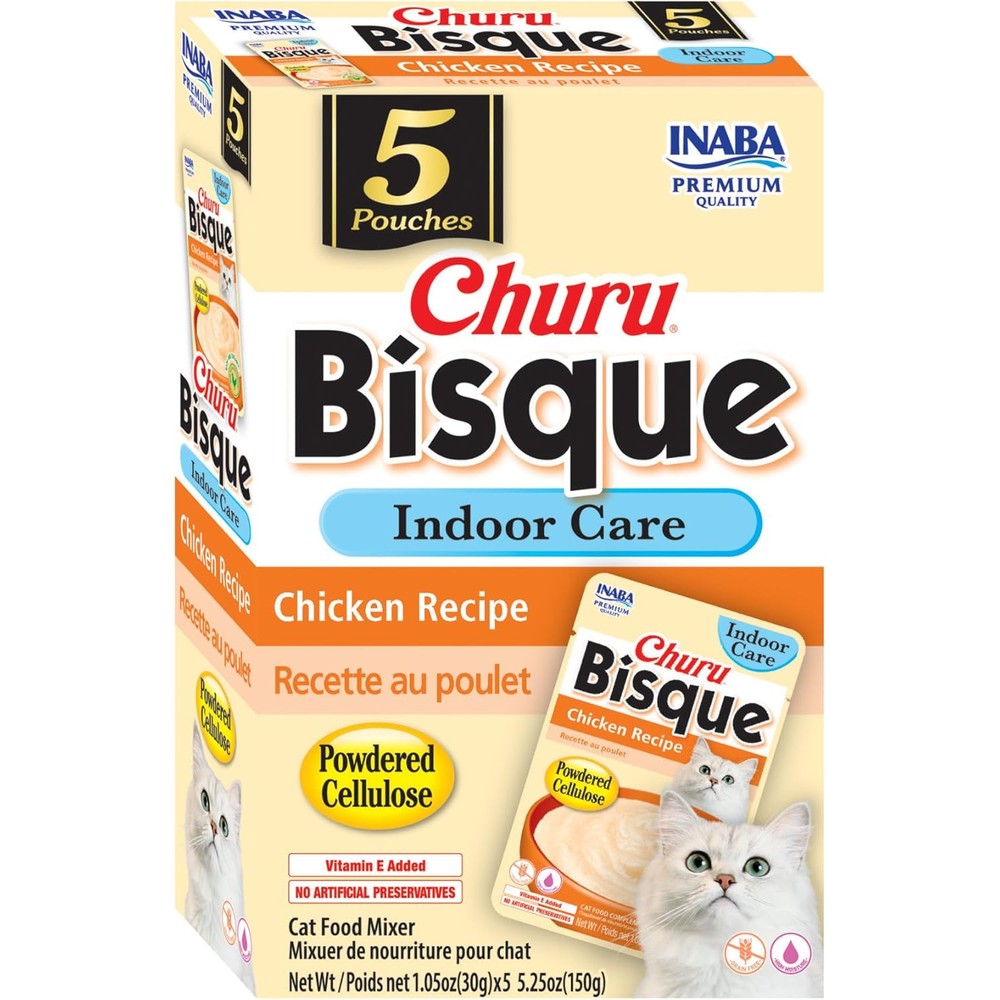 INABA Churu Bisque Indoor Care front packaging view premium cat treats India