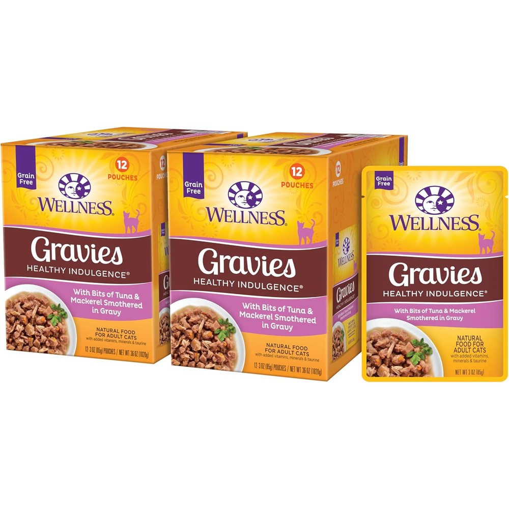 Wellness Healthy Indulgence Gravies wet cat food packaging front view