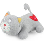 All For Paws heartbeat cat calming toy front view with embroidered red heart detailing