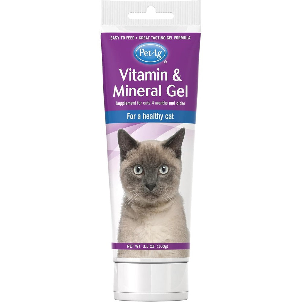 PetAg Vitamin And Mineral Gel Supplement For Cats For Immune Skin And Coat Health 3.5 Ounce - Image 1
