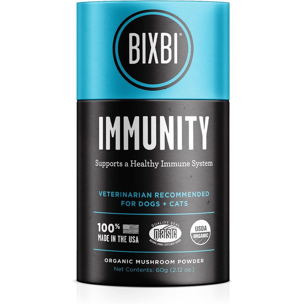 Bixbi Immunity organic mushroom powder supplement front view