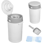 Makamsui 13L pet waste disposal pail front view in grey