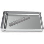 Cosparx stainless steel reusable litter tray front view for cat owners
