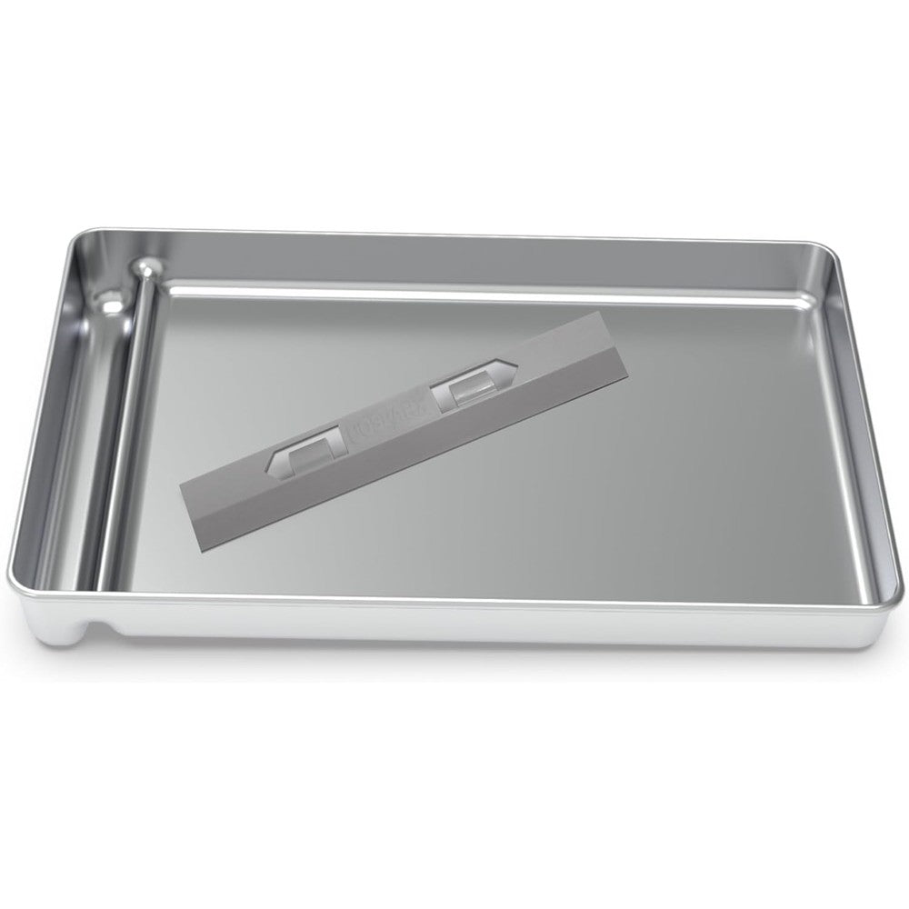 Cosparx stainless steel reusable litter tray front view