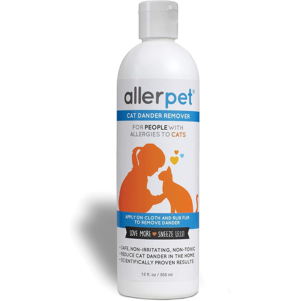 Allerpet Cat Dander Remover Topical Solution for Reducing Feline Saliva and Hair Allergens Imported From United States Twelve Fluid Ounces