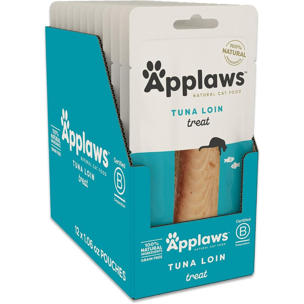 Applaws Whole Tuna Loin Cat Treats 12 Pack Single Ingredient Grain Free High Protein Natural Complementary Food For Adult Cats Twelve Pouches Each ...