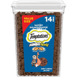 Temptations Jumbo Stuff Crunchy And Soft Cat Treats Savory Salmon Flavor Fourteen Ounce Tub For Adult Cats