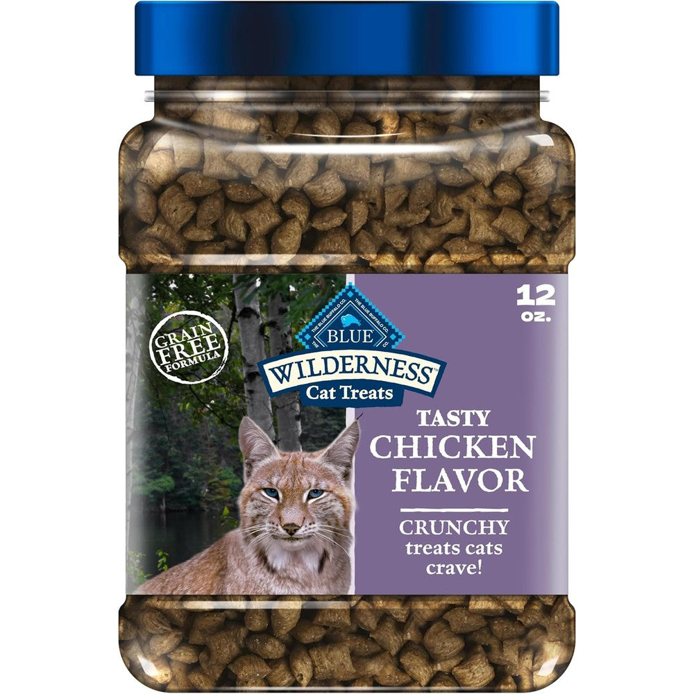 Blue Buffalo Wilderness Tasty Chicken Flavor Grain Free Crunchy Cat Treats Enhanced With Vitamins And Minerals Twelve Ounce Tub