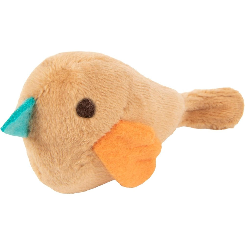 SmartyKat Chickadee Chirp Electronic Sound Cat Toy front view showing plush fabric