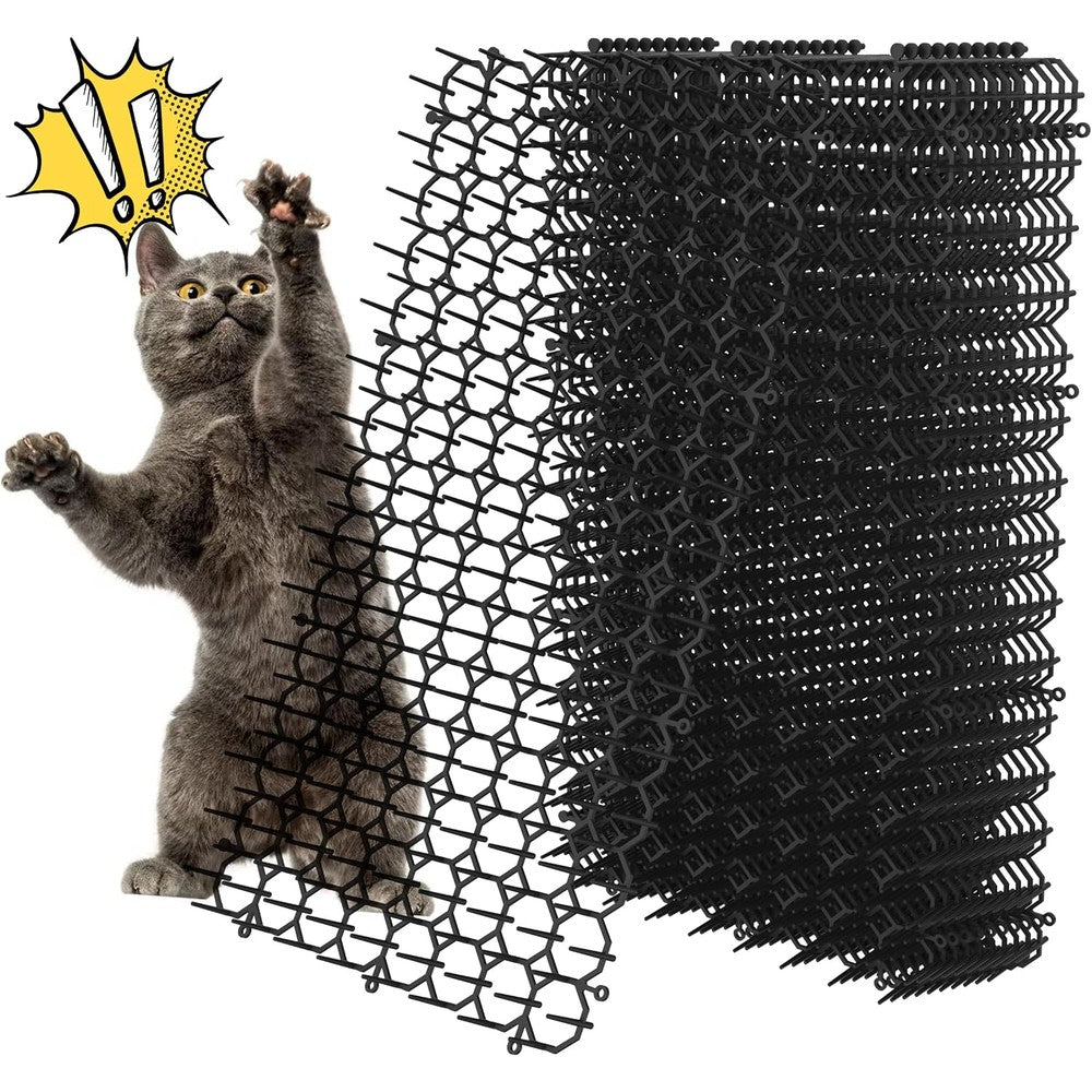 Oceanpax 16 x 8 Inch Scat Mat For Cats 10 Pack Humane Cat Deterrent Spike Mats For Indoor Furniture And Outdoor Garden Protection