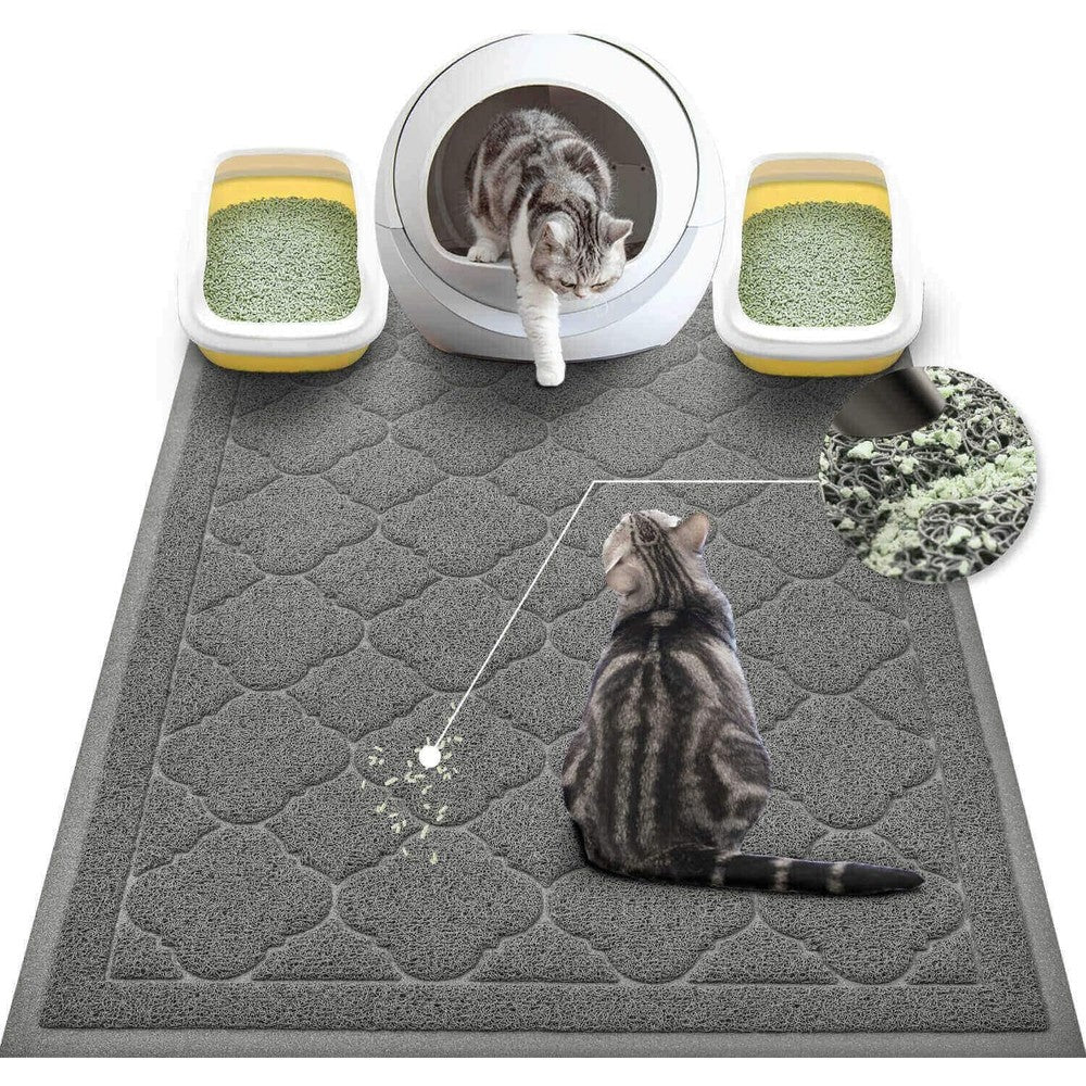 WePet Cat Litter Box Mat XXL Grey front view showing mesh pattern