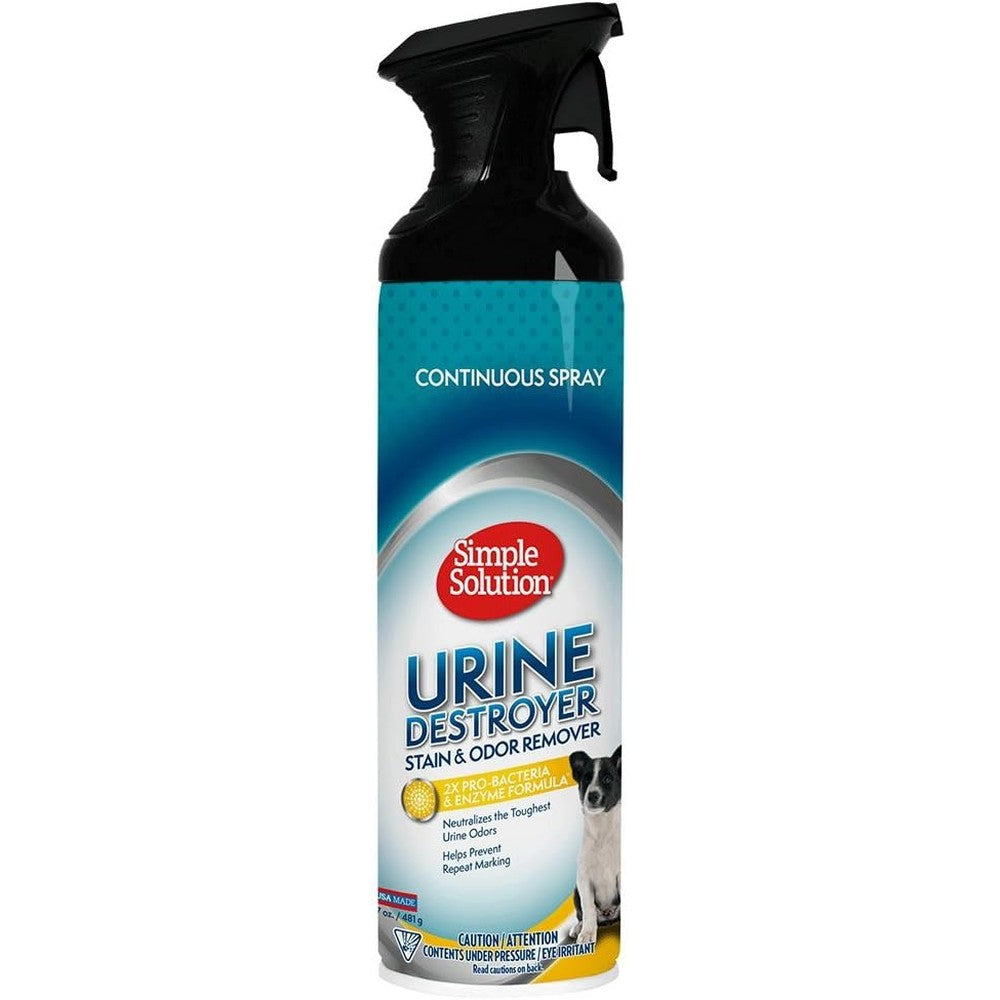 Simple Solution Urine Destroyer front view bottle showing pet stain and odor remover packaging.