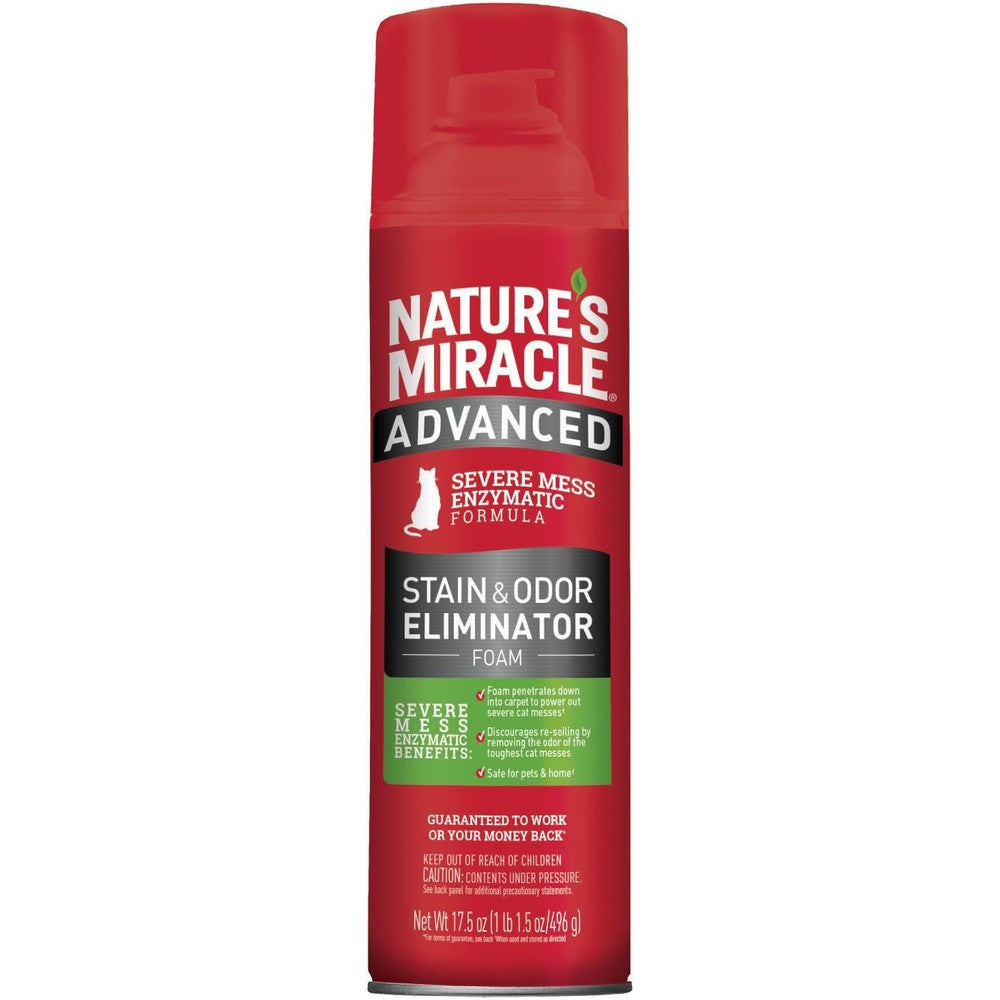 Nature's Miracle Pet Stain and Odor Remover Foam Aerosol Spray front view of the packaging