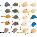 Haourlife twenty pack catnip mouse toys front view showing assorted vibrant colors for indoor cats.