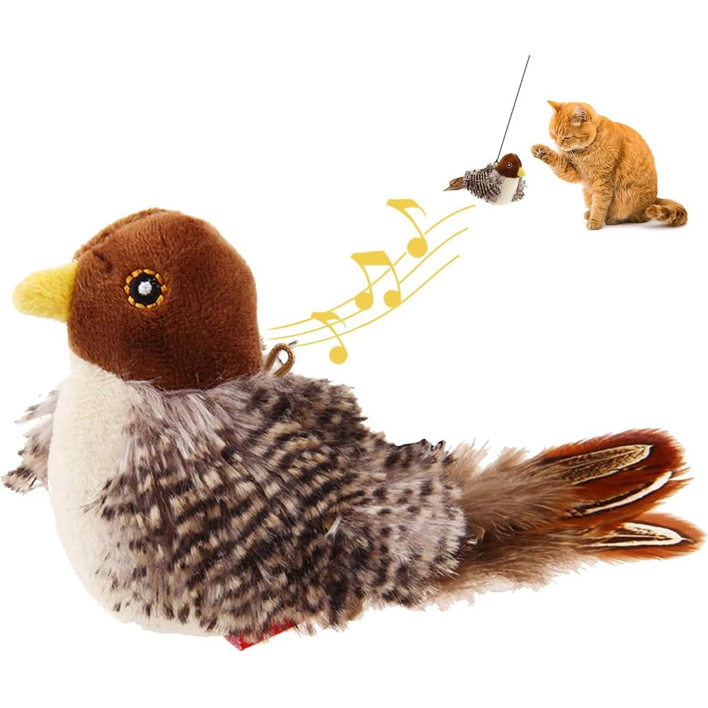 GiGwi Melody Chaser interactive cat toy front view showcasing plush bird design.