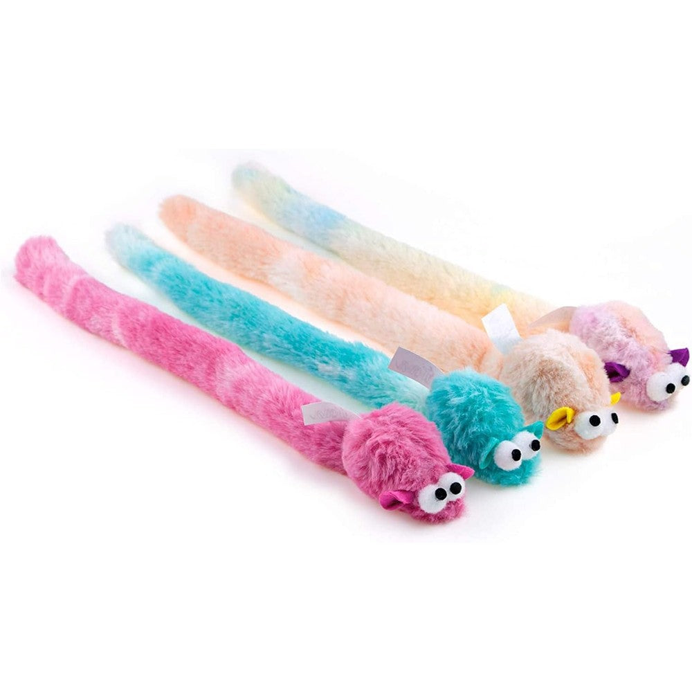 Chiwava plush mouse cat toys four pack front view interactive pet toys