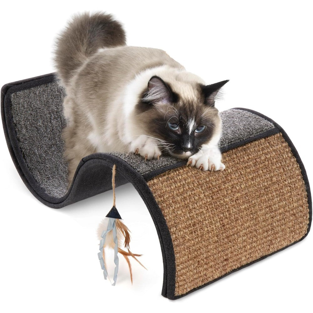 Petlinks Dream Curl Carpet And Sisal Dual Surface Cat Scratcher Gray Lounge And Furniture Protector One Size For Cats And Kittens