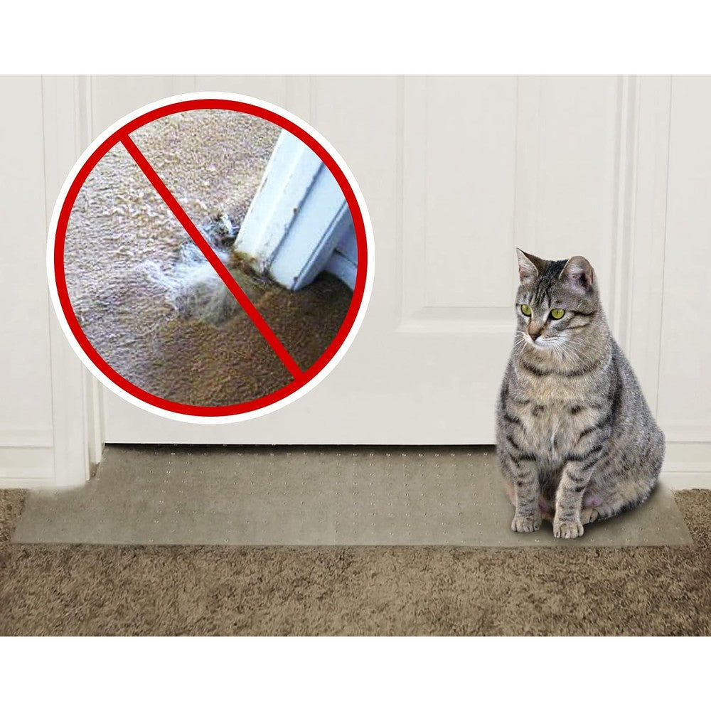 KittySmart Carpet Scratch Stopper Heavy Duty Plastic Mat For 30 Inch Doorways Stop Cats From Scratching Carpets Instantly Patented Precut Size