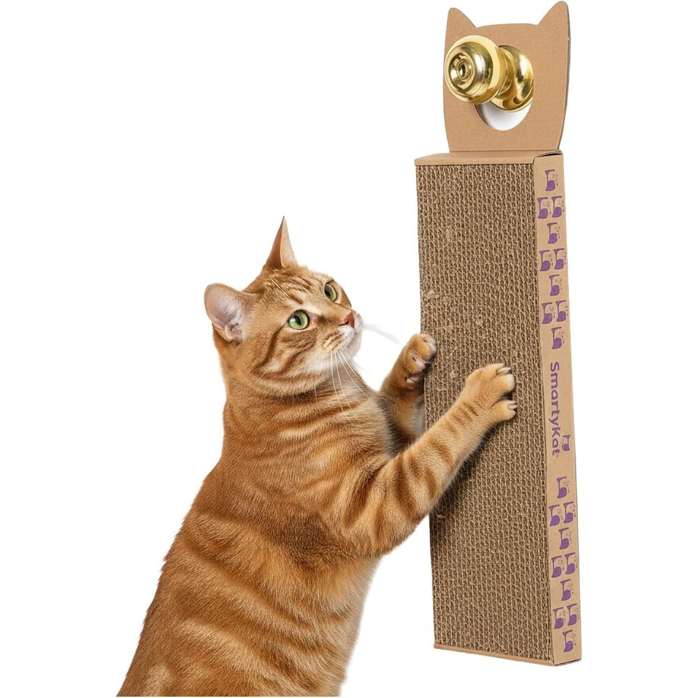SmartyKat Scratch Up Corrugated Hanging Cat Scratcher Catnip Infusion Technology Brown Single Wide