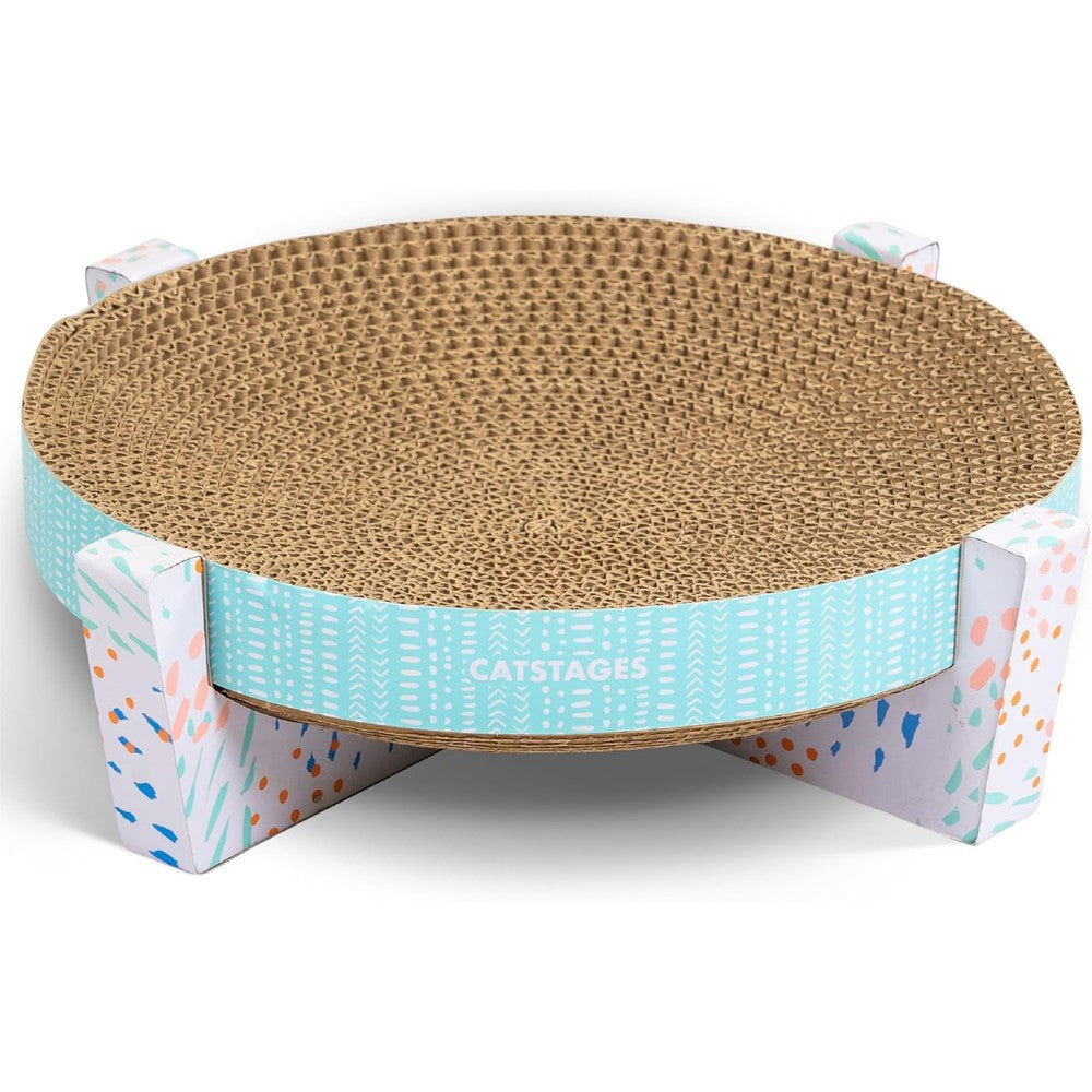 Catstages Easy Life Scratch Snuggle And Rest Two In One Cardboard Cat Scratcher Elevated Hammock Bed Lounger And Play Area With Premium Catnip Incl...