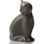 DiDiBirDi ceramic cat urn front view elegant brown memorial box for pet ashes