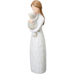 ST.LORIAN Angel of Friendship cat memorial figurine statue front view showing angel holding a gray cat