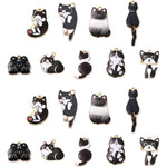PerlineBeads LiQunSweet 20 Pieces Assorted Enamel Flatback Black Cat Kitten Charms For DIY Jewelry Making Necklaces Bracelets Earrings Gold Tone Back