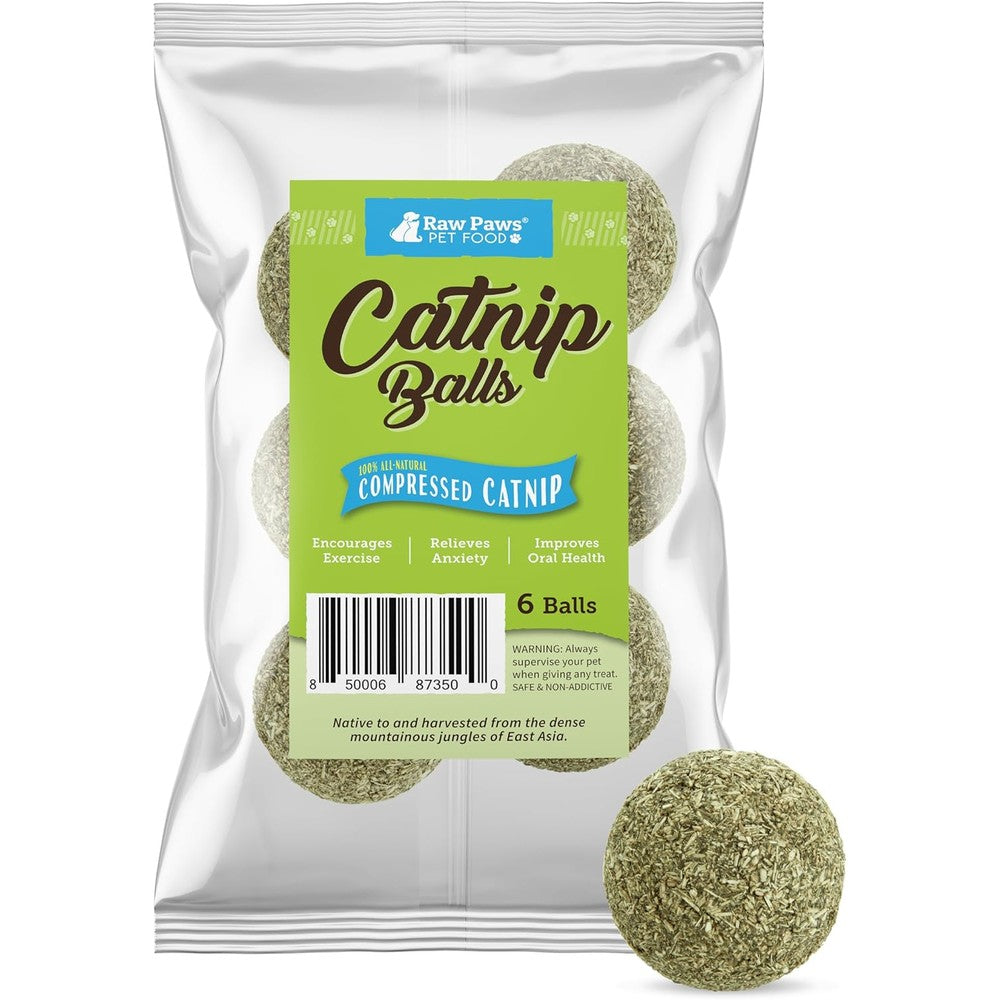 Raw Paws catnip balls for cats interactive toy front view
