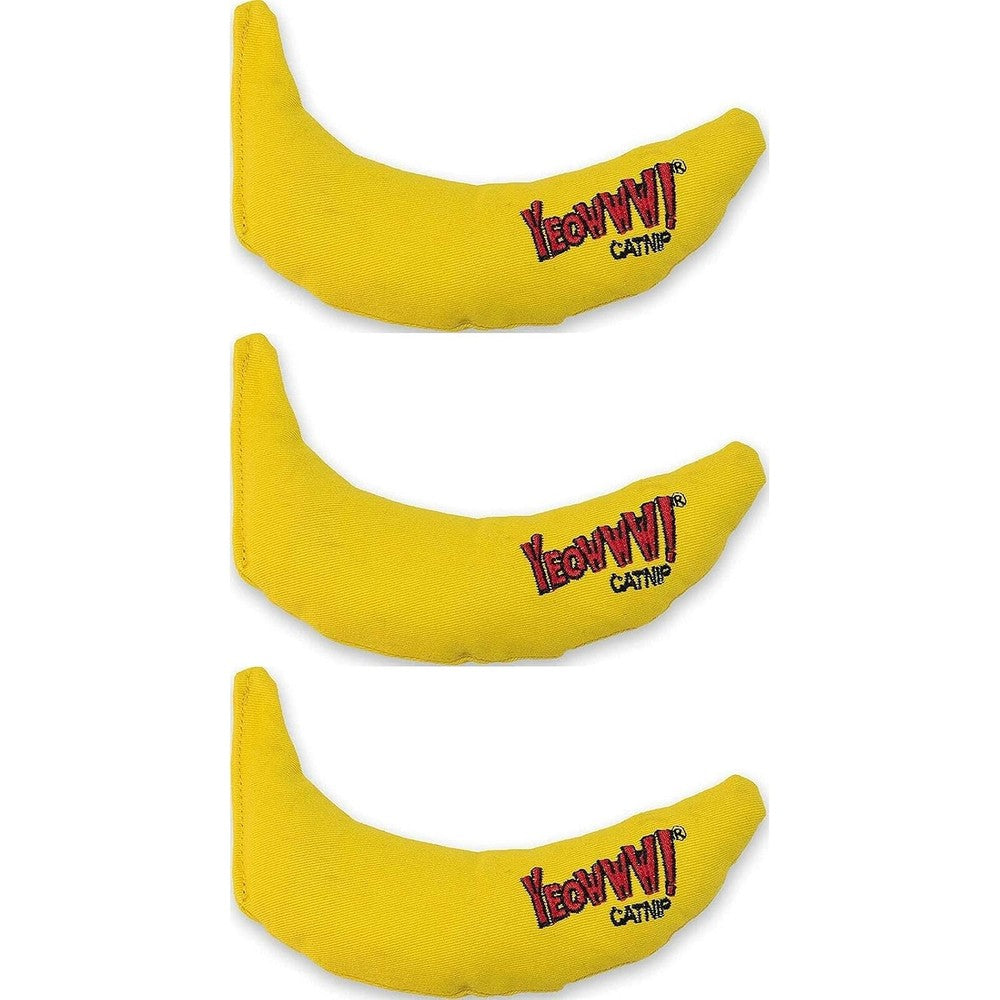 Yeowww DuckyWorld organic catnip yellow banana cat toy front view