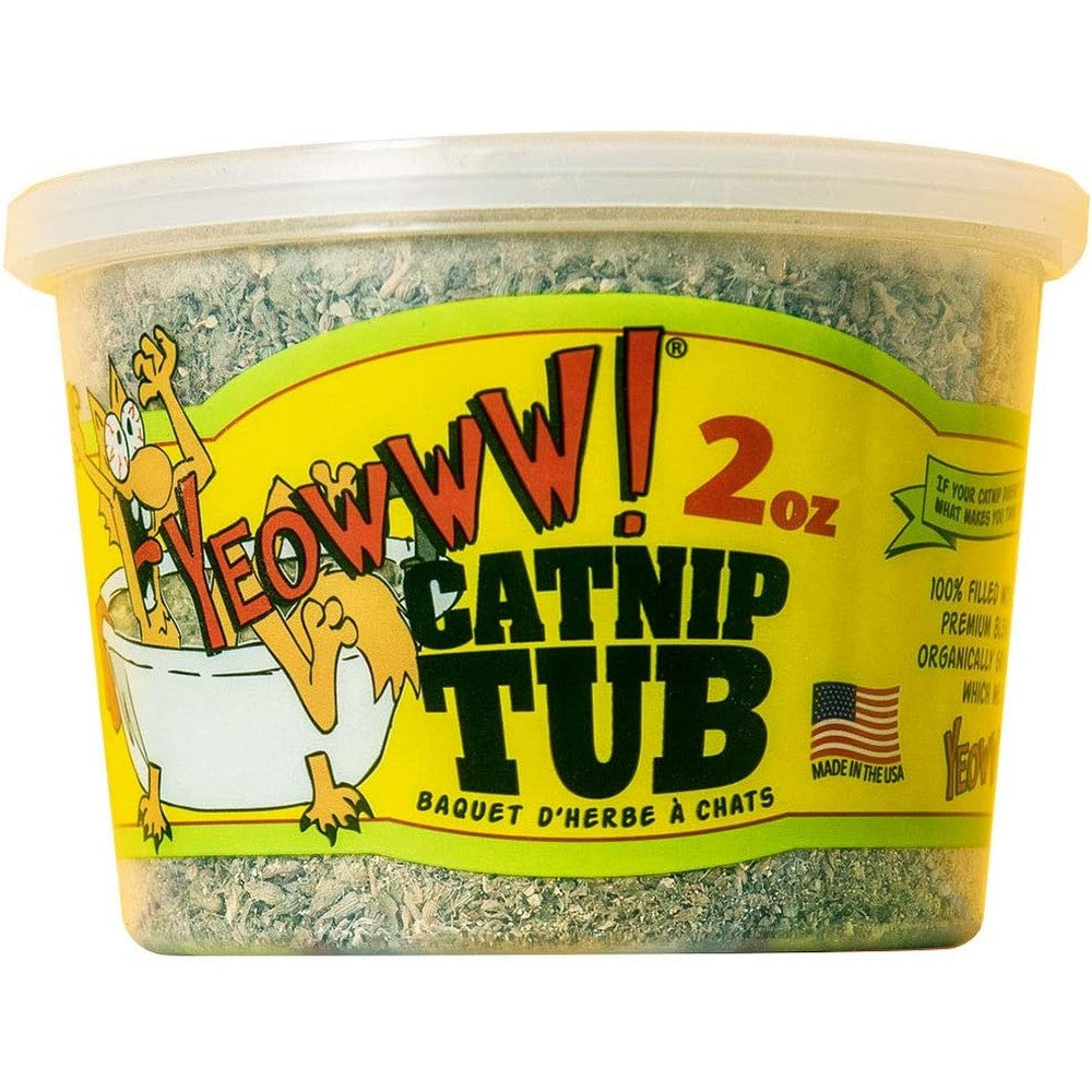 Yeowww! Organic Catnip Tub Premium Flower Top Blend For Cats And Kittens 2 Ounce