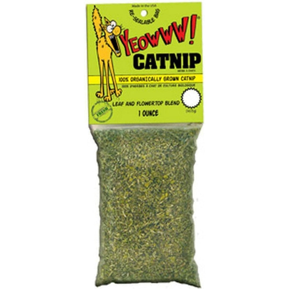 YEOWWW! Organic Catnip Leaf And Flower Top Blend For Cats And Kittens Pack Of Three One Ounce Resealable Bags