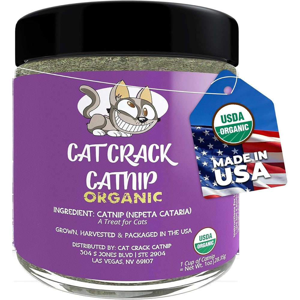 Cat Crack Organic Catnip Premium Natural safe Blend For Training And Play 1 Cup