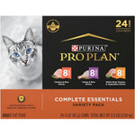 Purina Pro Plan Gravy High Protein Wet Cat Food Variety Pack Complete Essentials Chicken And Turkey Favorites 3 Ounce Cans Pack Of 24