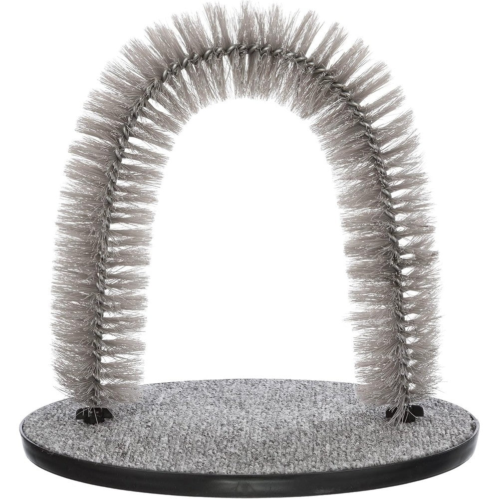 Trixie Cat Massager and Self Grooming Arch front view on floor