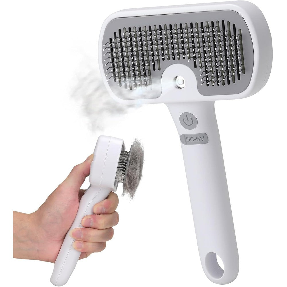 Kinttawam pet steam brush white front view grooming tool