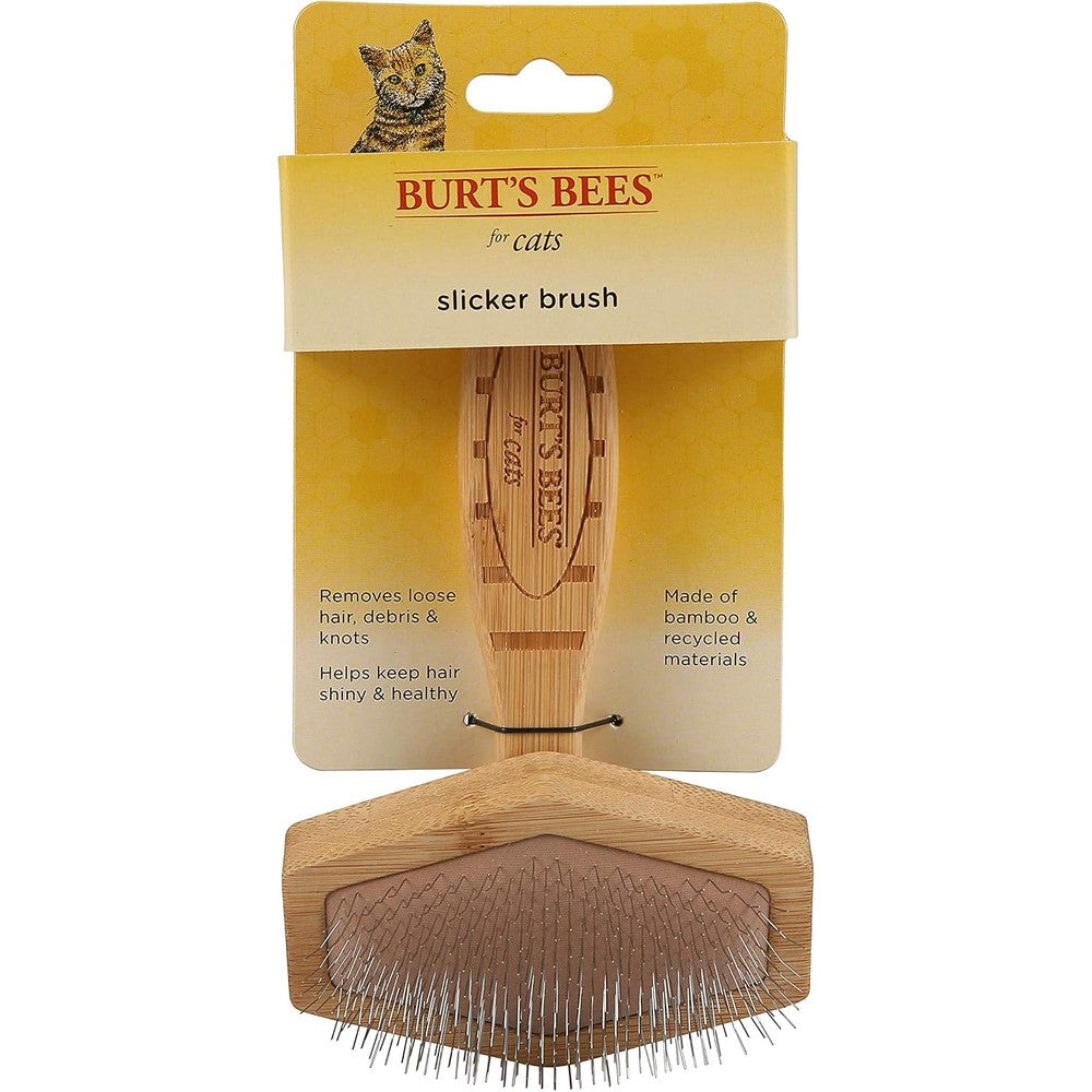 Burt's Bees for Pets Cat Slicker Brush front view authentic USA imported grooming tool
