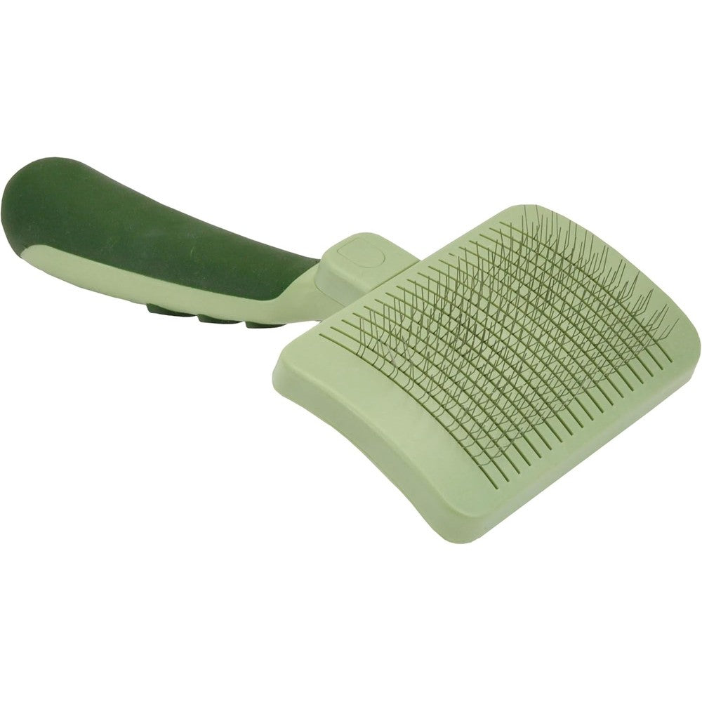 Coastal Pet Safari Cat Self-Cleaning Slicker Brush front view showing grooming pins.