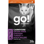 Go! Solutions Carnivore Grain Free Chicken Turkey And Duck Dry Cat Food For All Life Stages 3 Pound