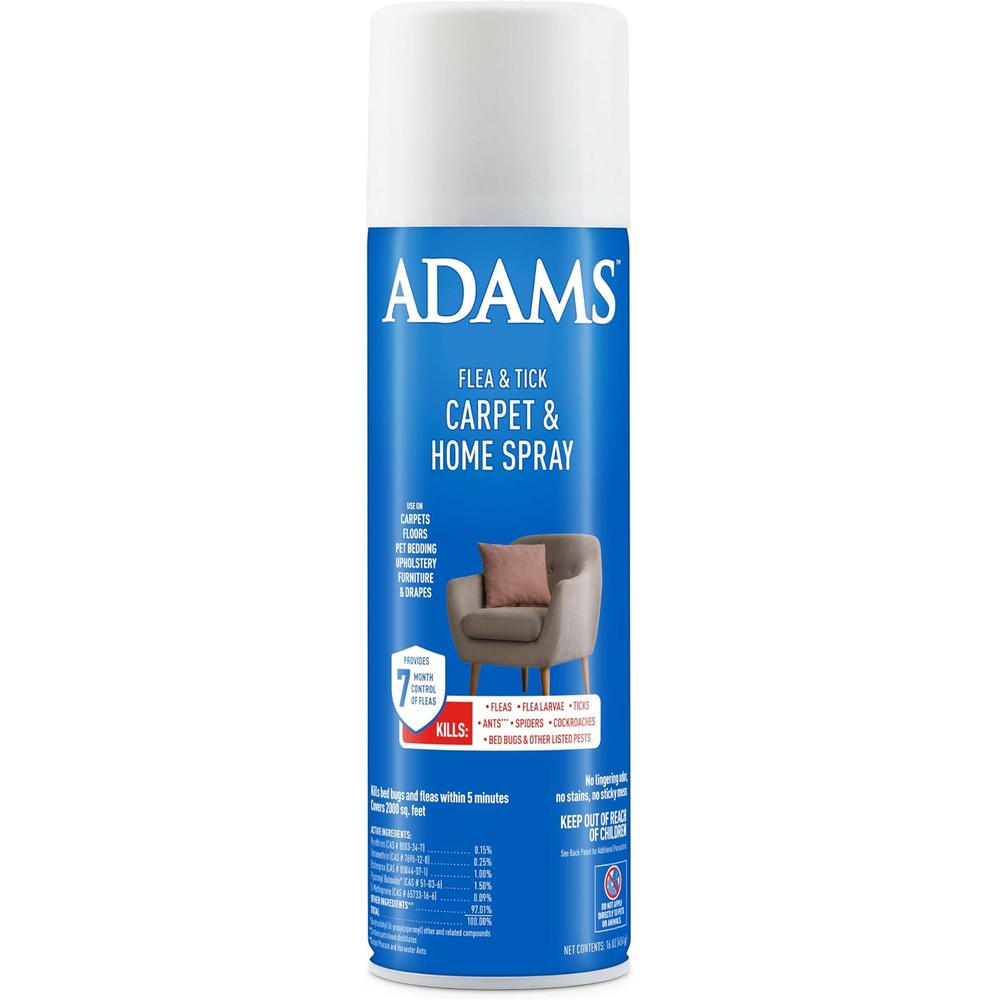 Adams Flea and Tick Carpet and Home Spray 16 Ounces front view packaging