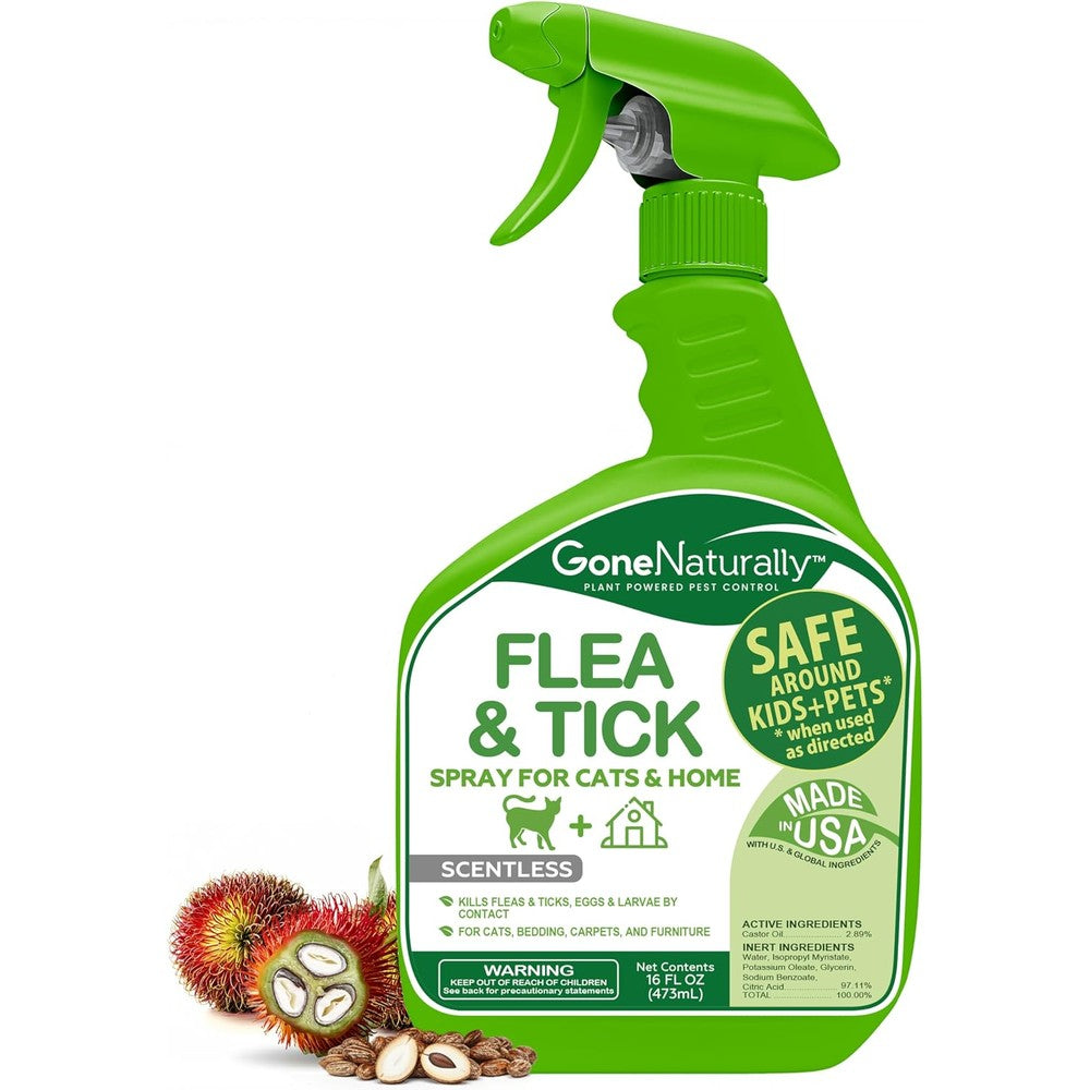 GoneNaturally Flea and Tick Spray for Cats front view bottle